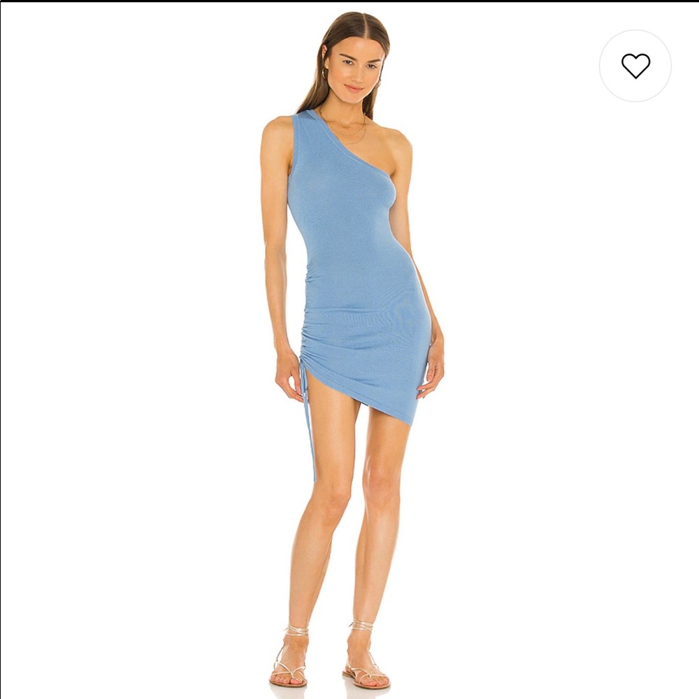 Crystal One Shoulder Dress in Blue